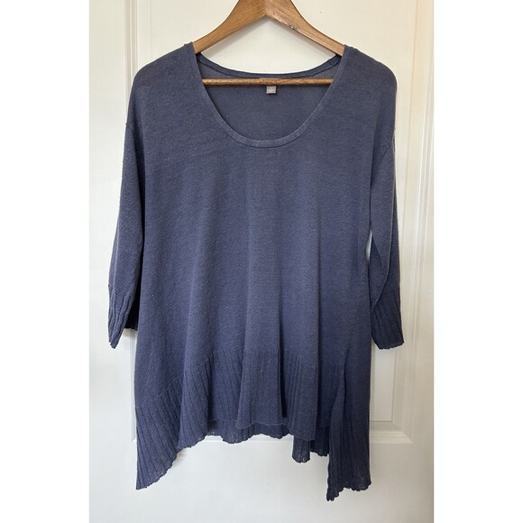 J Jill Tunic Small Linen Blend Asymmetrical Lightweight Beachy Coastal - Picture 2 of 11